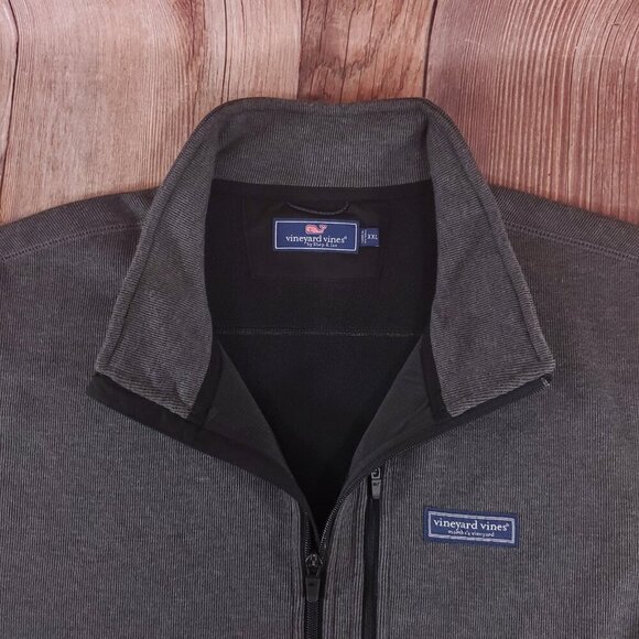 Vineyard Vines Mens Size XXL Mountain Sweater Fleece Vest Full Zip Gray 1K005096 - Picture 6 of 13